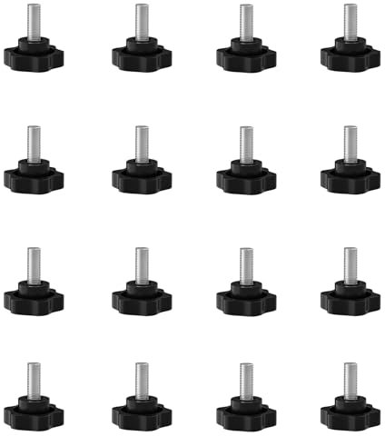 SHULLIN 16 Stück M4 Sternkopfschraube Sterngriffschraube Rändelschraube Sternschraube Sterngriff Schrauben Sterngriff Gewinde Klemmknopf für Maschine Industrie Ausrüstung (M4x16mm)