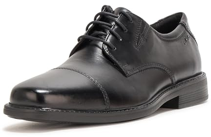 Clarks Collection Men's Cosgrove Cap Oxford, Black Leather, 10 M US
