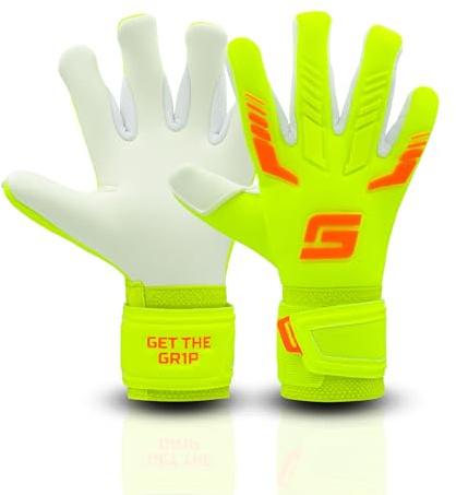 GRIPMODE Guanti da portiere per bambini Venom Junior 2.0 - Guanti da portiere con grande area di presa - Guanti da portiere per calcio con 3 mm di lattice Griptec per una presa aggiuntiva - Taglia 5