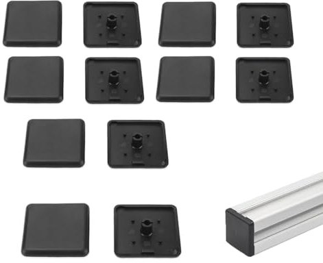 Weenwill Aluminium Profile Cover,12 Pcs Plastic End Caps Fasteners for 4040 European Standard Industrial Aluminum Profiles Black