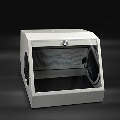 Cabina de granallado modular, colector de polvo para clínica dental con extracción de aire y filtro. El polvo no se escapa durante el arenado, ideal para operaciones de arenado, lapeado y grabado.