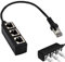 Repartidor Cable Ethernet Rj45,Distribuidor Rj45, Adaptador de Red Rj45 Acoplador 1 Macho a 3 Hembras, Cable Extensor Ethernet, Ether Net LAN Cable Extender para Ether Net Cat5, Cat5e, Cat6