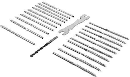 DIYEAH 20piezas Tornillos Rectos Para Madera De Acero Inoxidable Para Barandillas De Terraza y Escaleras Tornillos De Presión Derecha Izquierda