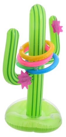 Alasum Jeu de Lancer Anneaux Gonflables Cactus pour Fêtes été Portable Léger et Compact Installation Rapide pour Piscine Plage et Activités Plein Air pour Moments Famille