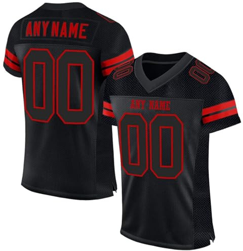 Maillot Football Americain Personnalisé pour Adulte et Enfant | Homme et Femme Ballon Oversize Sport Tee Rugby Shirt Personnalisable avec Nom Numéro L'équipe