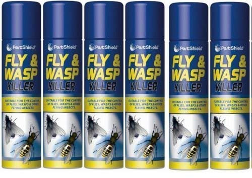 6 X 300ml Fly And Wasp Killer Spray Kills Flies Wasp Flying Ant Midges Mosquitoe (1300)