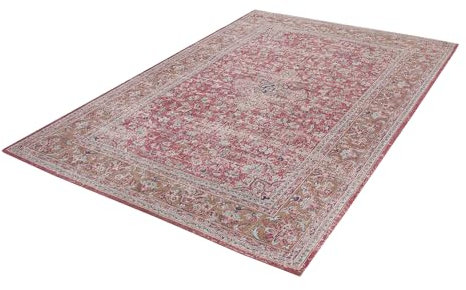 Invicta Interior Orientalischer Design Teppich Orient Design 240x160 cm rot antik Wohnzimmer florales Muster Baumwolle Orientteppich Orientalisch