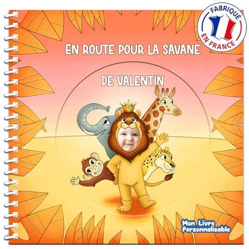 Livre personnalisé pour Enfant avec prénom et Photo | en Route pour la Savane | Cadeau Original