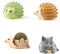 Qcdou Boules d'herbe à Chat, Lot de 3 Boule Herbe à Chat à Lécher, Comestibles Balls, Jouets Dentaires pour Chaton avec Couvercle de Rangement