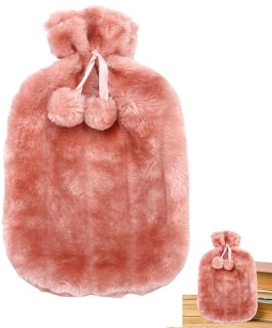 Copertura Morbida In Peluche Per Borsa d-ell'acqua Calda Da 2 Litri - Accogliente Copertura In Pelliccia Sintetica Di Lusso | Regali Per Uomini, Donne E Bambini (Bottiglia acqua Calda Non Inclusa)