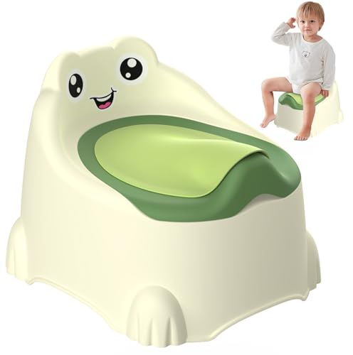 Potty Training Toddler Toilet, Baby Potty Chair Toilet Seat for Kids Boys Girls for Toddlers with Splash Guard Non-Slip Removable Bowl for Ages 1-6 Childrens (Green)