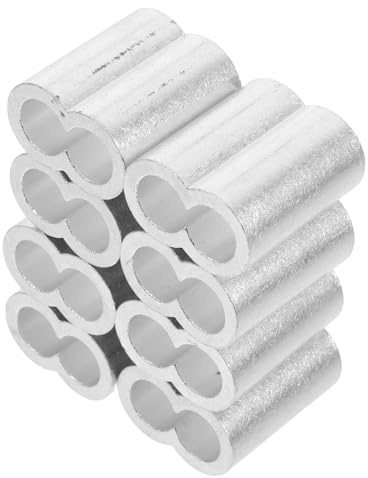 NOLITOY 8 piezas Manguitos de Aluminio Ovalados para Crimpar Cables Abrazaderas Dobles de Acero para Reforzar Conexiones Eléctricas Manga de Alambre Segura y Fácil de Usar para Cables y