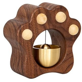 Campanas colgantes en forma de patas de madera para el comerciante decorativo de entrada y alerta de entrada, adornos de campanillas de puerta, campanas de madera para el comerciante