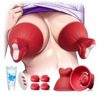 Sex Toys Nipple Vibrator - 5-in-1 Nipple Sucker Toy Stimulator Massager with 7 Rotating Vibrating Modes, Women Wearable Vibrator Vibrating Nipple Clamps Rose Adult Sex Toy for Women Couples Pleasure
