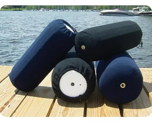 Taylor Made Products 9036 Fleece Boat Fender Cover for Center Rope Tube Style Fenders (10 x 26, Navy Blue)