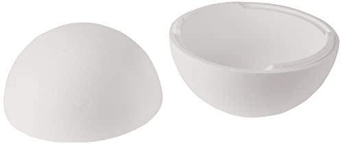 Glorex 6 3803 842 - Styroporkugel teilbar, Halbschalen, weiß, Durchmesser ca. 30 cm, zum vielseitigen Basteln und Dekorieren