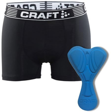 Craft Herren Greatness Biker Boxershorts L | Atmungsaktive Fahrradhose Gepolstert Mit Infinity C6 Pad Radunterhose, Black/White, L EU