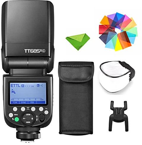 GODOX TT685II-C Flash for Canon Speedlight Camera Flash E-TTL Speedlite High-Speed Sync, 2.4G Wireless X System Compatible for Canon Flash 5D Mark IV 6D Mark II 7D 90D 250D R5 850D (Upgraded TT685C)