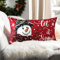 Ohok Dekorativ Weihnachten Kissenbezug 30x50 cm, Polyester Leinen Zierkissenbezüge Merry Christmas Kissenbezüge Dekor Kissenhülle Set für Schlafzimmer Wohnzimmer Sofa (Schnee)