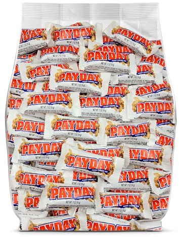 PayDay Fun Size Candy Bars - 40 Individually Wrapped Candy Bars - Bulk PayDay Peanut & Caramel Candy - Bulk Candy Perfect for Parties and Office Snacks - 40 Pieces