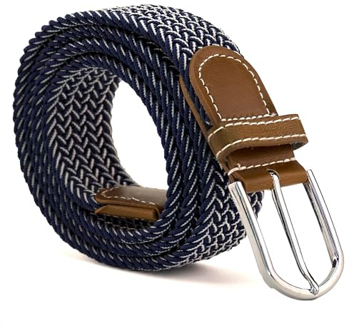 CINTURONTOP Cinturón trenzado extensible y elástico, Cinturón de tela elástica trenzada, Cinturón de tejido elástico, Cinturón ajustable trenzado, Ajuste flexible, Longitud 110 cm