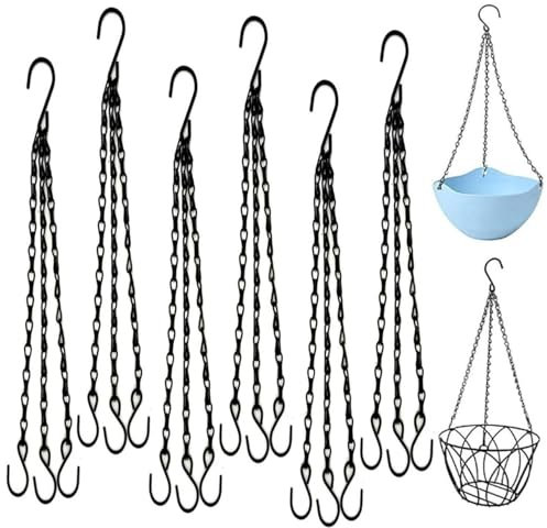 Ricofot Suspension Plante Intérieure 40 cm Macrame, 6 Pièces avec Crochet en S - Convient pour Accrocher Divers Accessoires pour la Maison