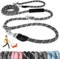 SlowTon Hundeleine große Hunde, Hundeleine Doppelleine 3M Verstellbar,Reflektierend Starke Hunde Trainingsleine,Nylon Hundeleine mit 2 Karabinern für große und mittelgroße Hunde (Schwarz)