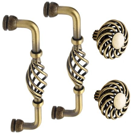 Vasemele 4 Pezzi Manopola Per Mobili Retrò in Lega Pomello del Cassetto con Vite Pomolo per Porta Antico Poignée de Meuble en Bronze Antique Boutons de Porte d'armoire Maniglie per Porte in Metallo