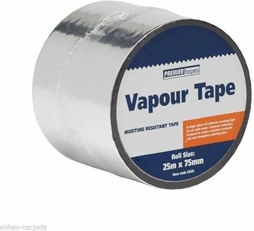 IMPERIAL STUDIOS Excel Joining Vapour Tape for Laminate and Wood Floors Underlay Self Adhesive Foil Tape (Vapor Tape (25m Lenght))