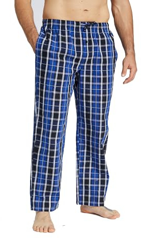 Jveyvth Pantaloni da Pigiama da Uomo in 100% Cotone, Pantaloni da Pigiamas Con Stampa a Quadri, Pantaloni-da-Pigiama Con Tasche