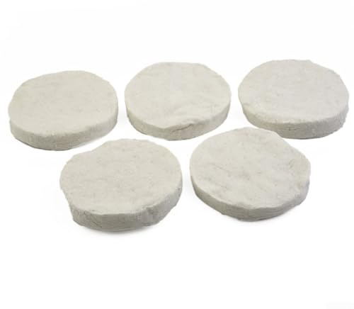 FACULX Round Ceramic Wool Sponge, Ceramic Wool CMS Fibres, Ceramic Sponge For Ethanol Fireplace, Inner Gel Ethanol Ceramic Sponge For ethanol Burner For ethanol Fireplace(5pcs)