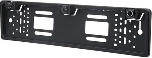 SQUADO Porta targa con telecamera posteriore e 2 sensori di parcheggio per auto europea, Retromarcia, Portatarga con camera e sensore, Allarme sonoro