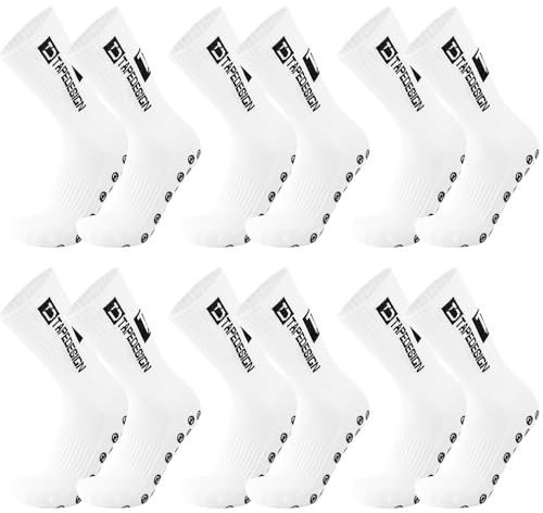 LYPPUL Lot de 6 Paires Chaussettes de Football, Chaussettes de Football Antidérapantes, Chaussette Foot Sport Anti Dérapantes pour footballs, Basketball, Rugby, Tennis, Course à Pied