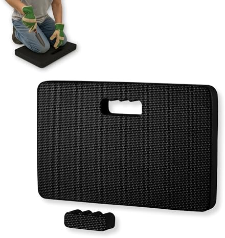 Straame Garden Kneeling Pad – Comfortable EVA Foam Kneeler Mat (45×28×4 cm) for Gardening, Cleaning, Baby Bath, Mechanics & More – Water-Resilient, Portable With Built-in Carry Handle (Black)