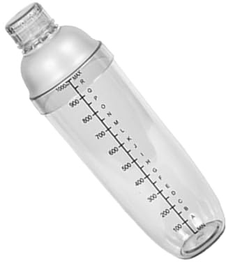 Veemoon Shaker à Cocktail 1000 Ml en Verre Transparent Gradué Mélangeur Anti-Fuite Résistant aux Températures Extrêmes Outil Professionnel pour Bar et Préparation de Boissons