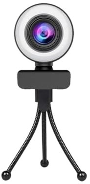 4K Webbkamera 2K Full HD Med Mikrofon LED-Lampa USB Roterbar for PC Dator Bärbar for Youtube(4K)