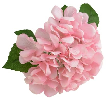Hortensior konstgjorda blommor konstgjorda blommor falsk siden hortensior brudbuketter bröllopsdekorationer hem rum bordstillbehör trädgårdsfest gör-det-själv (rosa)