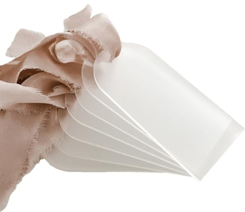 Fpreeza 90 Uds. Tarjeta de Lugar en para Boda de Acrílico Esmerilado, Etiqueta de Regalo con Transparente, Placa con Nombre, Tabla de Asientos, Marca DIY para Lugar para Fiesta