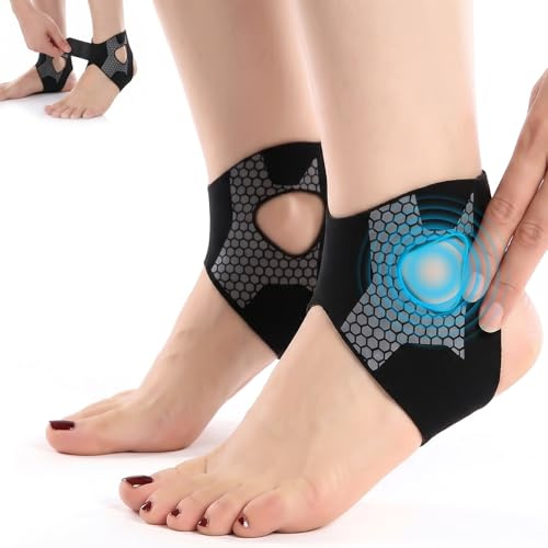 kichicho Bandage de cheville pour articulation de la cheville, 2 pièces Bandage de cheville mince et respirant, aéré et frais pour l'été, avec zone de cheville épargnée pour une fixation ciblée de