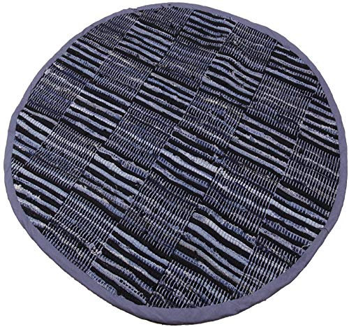 Bestlivings Alfombra de retales redonda, 150 cm de diámetro, de algodón tejido a mano en Jaens Check – muchas variaciones