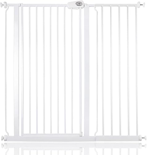 Bettacare Child and Pet Gate, 107.4cm - -115cm, White, Extra Tall Gate 104cm in Height, Pressure Fit Stair Gate, Baby Gate and suitable for Dog Gate or Pet Barrier, Easy Installation
