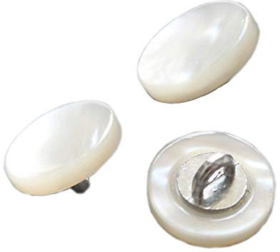 YaHoGa 10 Stück 12 mm Perlmuttknöpfe weiße Perlmutt Knöpfe für Hemden weiß Mop hemd Knöpfe