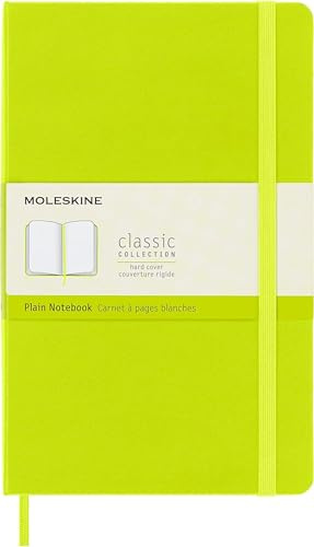 Moleskine Classic Notebook, Notebook With Plain Pages, Hard Cover and Elastic Closure, Lemon Green, Large, 13 x 21 cm, 240 Pages