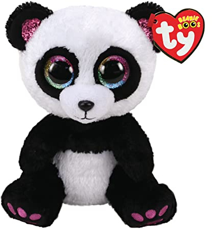 TY Beanie Boos - Paris Il Panda con Occhi Arcobaleno Grandi e Glitter, Il Peluche con Gli Occhi Grandi Scintillanti - 15 Cm - T36307