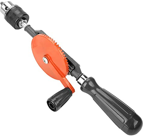Trapano a mano, dimensioni mandrino 1/4 , 3/8 opzionale, trapano a manovella portatile Mini trapano manuale con doppi pignoni per legno plastica(3/8in)