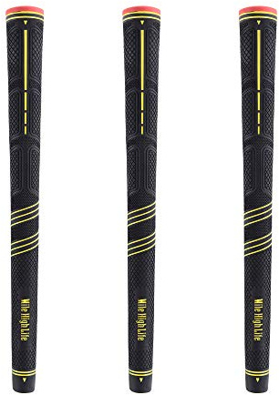 Mile High Life Avid Golfer Club Grip | 3er Set, 13 Stück | Gummigriff mit Multi-Compound-Seil | Standard Jumbo mittlere Größe (3 Einheiten schwarz, Standard)