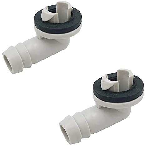 Chironal 2Pcs 3/5 Inch AC Drain Hose Connector Elbow Fitting with Rubber Ring for Window Air Conditioner Units
