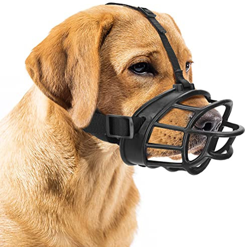 Nobleza - Maulkörbe für Hunde, Verhinderung des Beißens Kauen und Bellen, Atmungsaktiver Silikon-Korb Hund Maulkörbe, für Kleine, Mittlere und Große Hund(M, Schwarz
