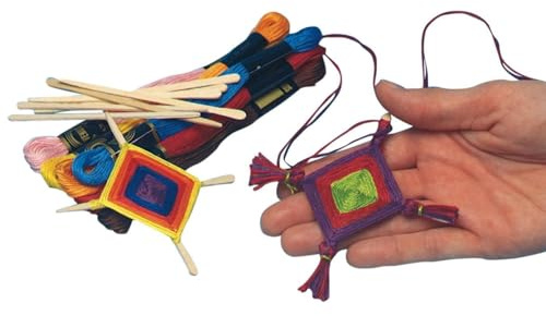 S&S Worldwide Ojo De Dios Medallions Craft Kit, 3-1/2 Size, Pack of 36