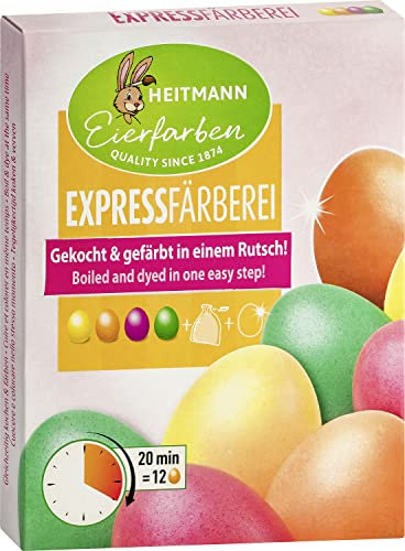 Heitmann Eierfarben - Expressfärberei - 4 flüssige Eierfarben in Gelb, Orange, Pink und Grün